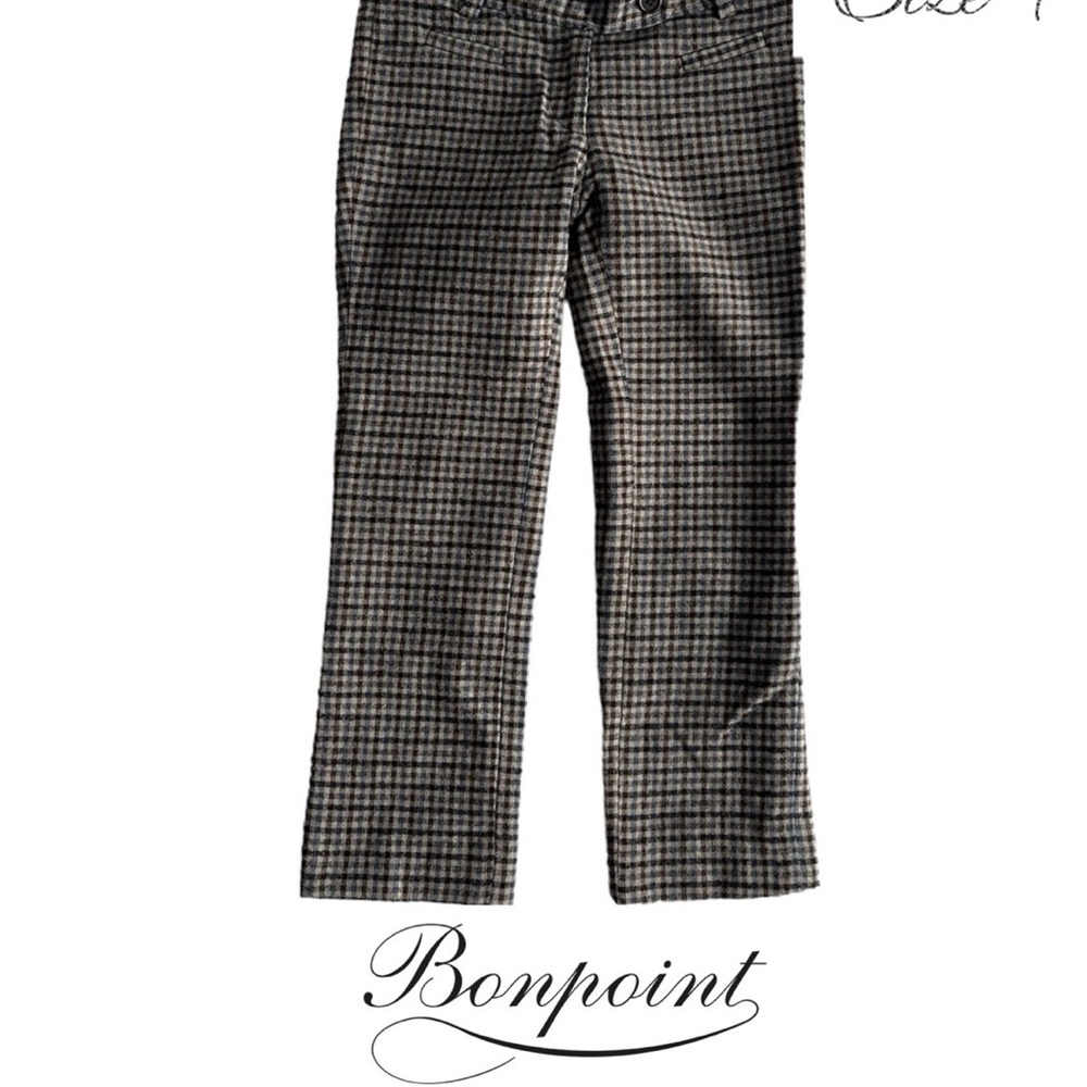 Bonpoint pants plaid brown grey size 4